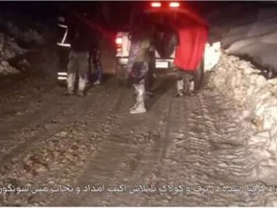 نجات ۶ فرد گرفتار در برف و کولاک ورزقان