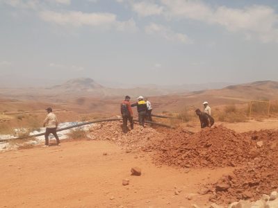 احداث خط جدید آبیاری فضای سبز در تفرجگاه عینالی